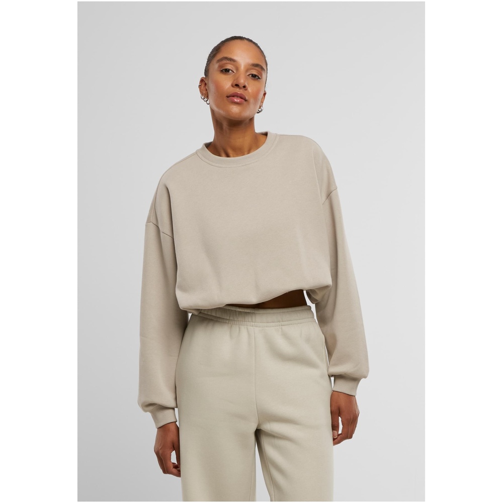 Urban Classics - Cropped Gathered Sweatshirt - Grau